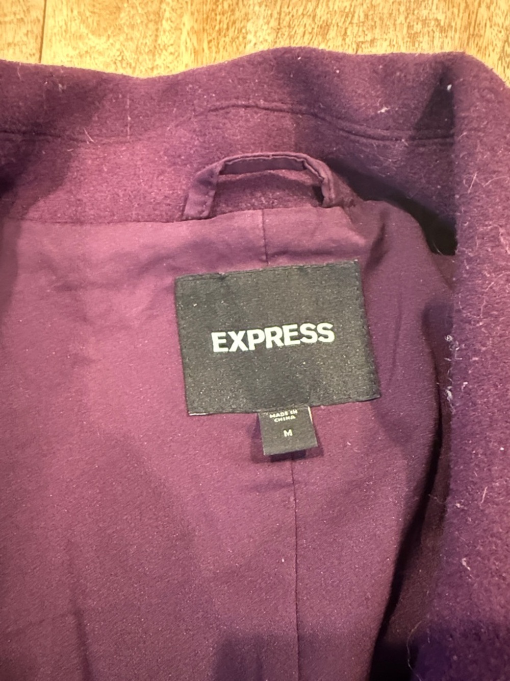 Express Women's Plum Wrap Coat with Tie Waist - Picture 2 of 5